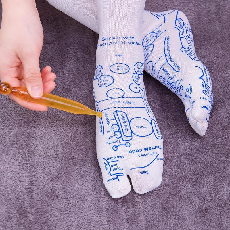 Acupressure Reflexology Socks With Massage Stick