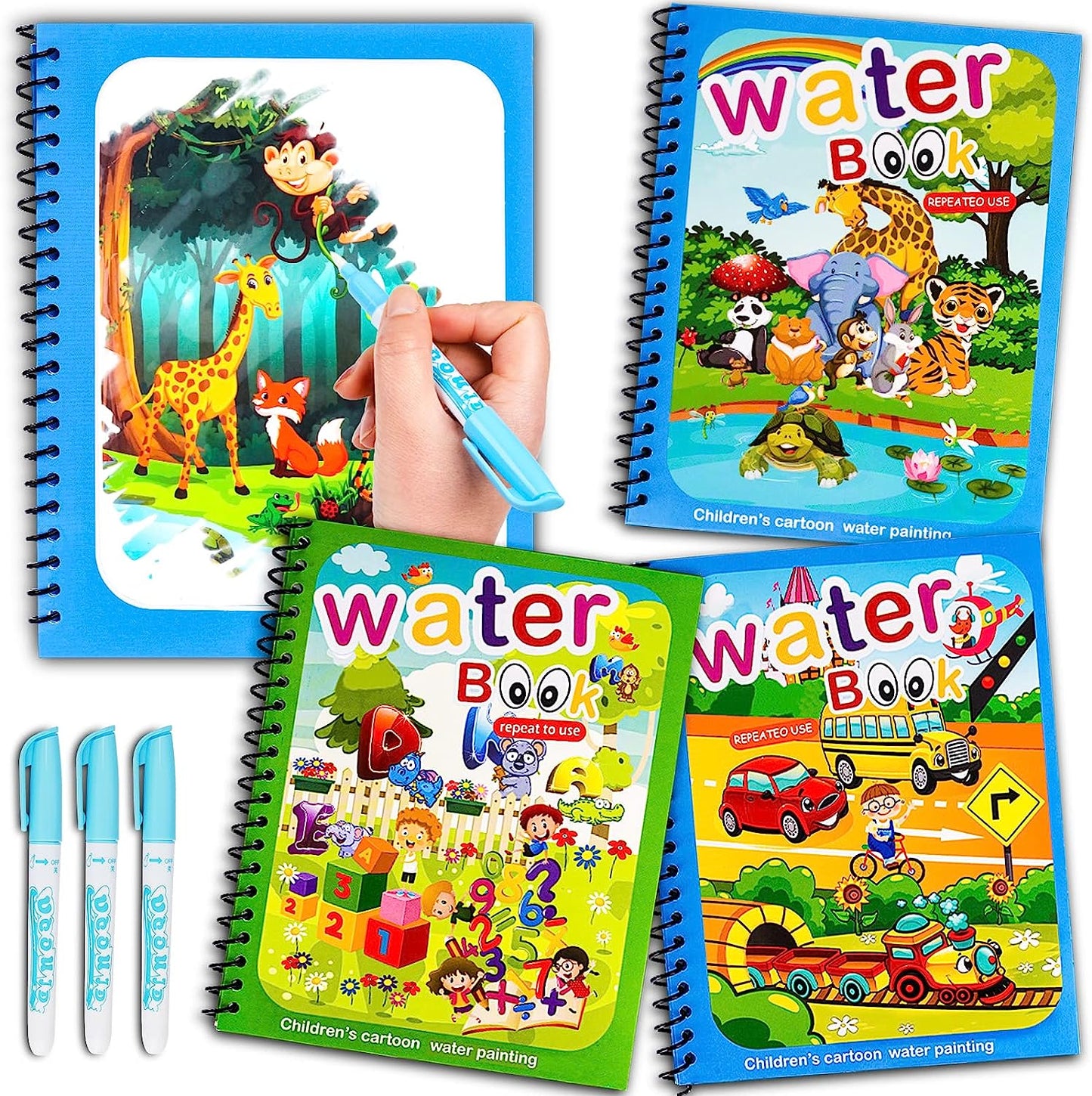 Reusable Magical Water Painting Book (Pack of 4 Books)