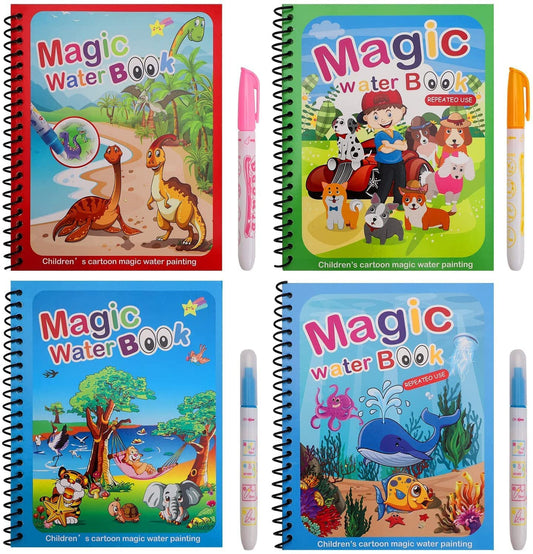 Reusable Magical Water Painting Book (Pack of 4 Books)